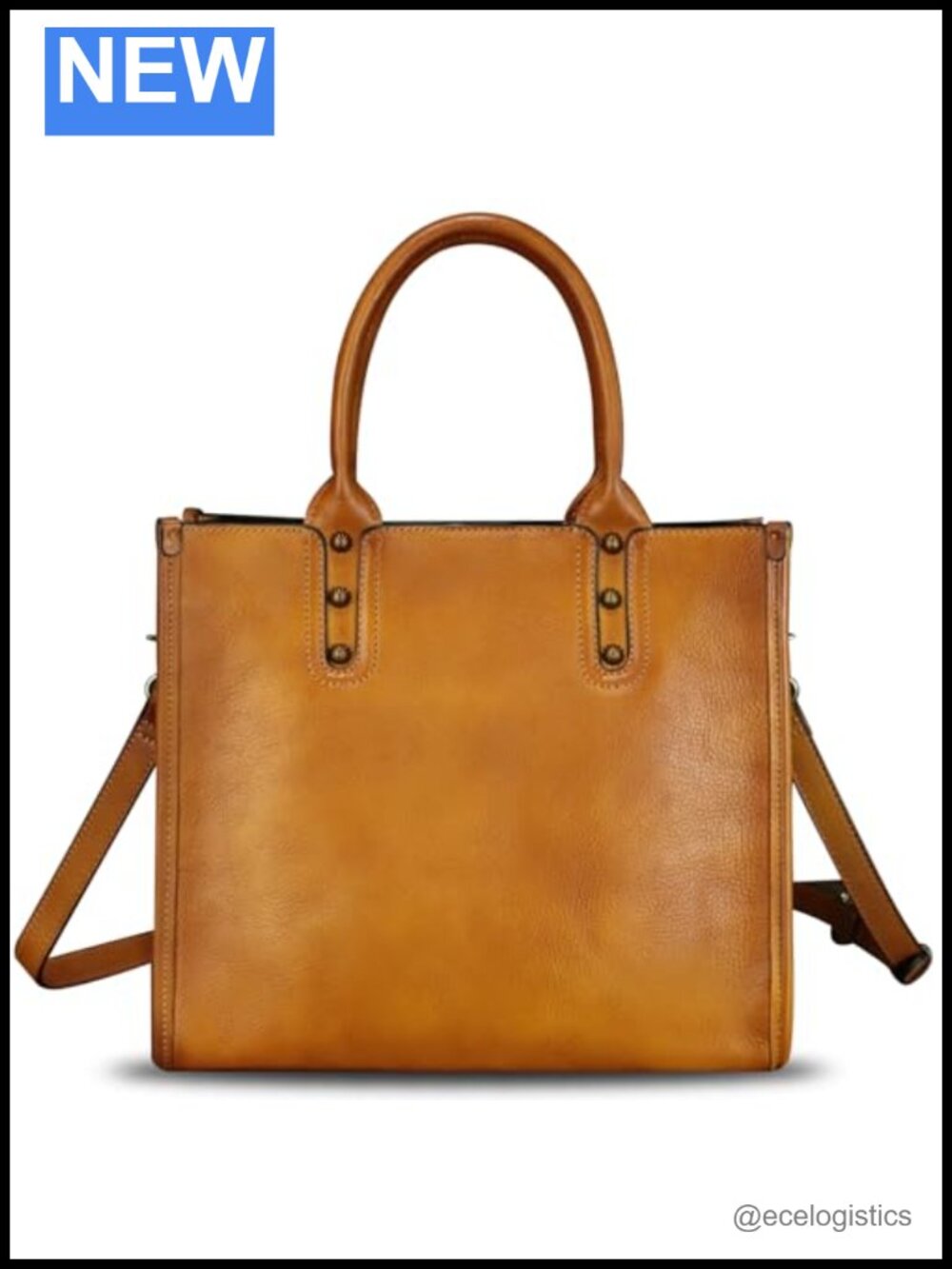 Genuine Leather Vintage Tote Satchel Crossbody Bag for Women